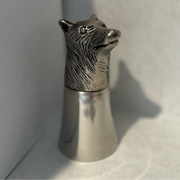 VINTAGE PEWTER ALUMINUM ANIMAL STIRRUP CUP - Picture 6 of 6